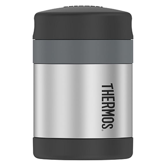 Thermos Vacuum Insulated Food Jar with Spoon, Black, 10 Ounce