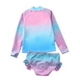 thumbnail image 2 of Baby/Toddler Girls Mermaid Swimsuit Rashguard Set Long Sleeve UPF 50+, 2 of 2