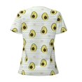 thumbnail image 5 of Wukai Avocado of a Hear Casual V-Neck Graphic Tees for Women: Lightweight and Breathable Summer Tops with Stylish Design-Small, 5 of 8