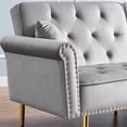 thumbnail image 2 of Light Grey Velvet Finish, Sturdy Metal Legs - Stylish for Any Room, Good Weight Capacity, 2 of 4