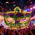 thumbnail image 1 of Máscara de color para fiesta de carnaval de moda para mujer Máscara facial completa Cara de mujer, 1 of 3