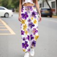 thumbnail image 4 of kaondbfi Dress Pants Women Petite High Waisted Wide Leg Summer Beach Vacation Pants Casual Trousers, 4 of 9