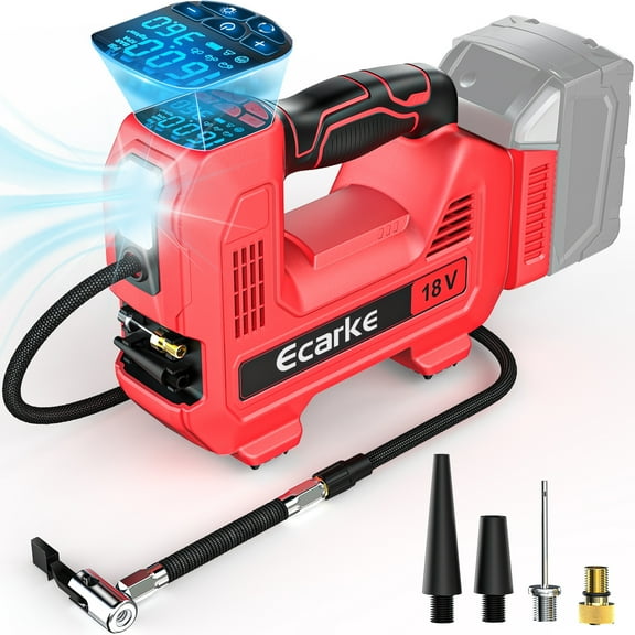 Cordless Digital Tire Inflator with LCD and Multiple Nozzles Tire Inflator for Milwaukee M18 Battery, Portable Air Compressor Auto Tire Pump(Tool Only, NO Battery)