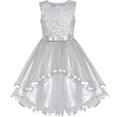 thumbnail image 3 of Sunny Fashion Girls Wedding Dress Sleeveless Flower Party Dress, Size 4-14, 3 of 13
