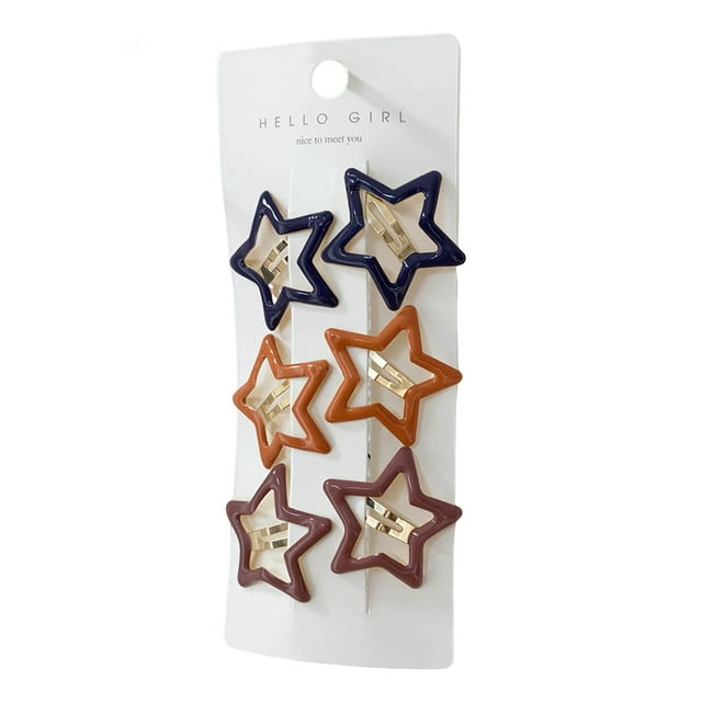 6 pinzas metálicas para el pelo con forma de estrella, accesorios para el cabello para mujeres y niñas