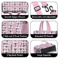 thumbnail image 3 of Teacher Tote Bag,Cute Pitbull Terriers Dog and Flower Teacher Utility Tote Bag,Large Work Tote Bags for Women with Multiple Pockets,Top Zipper Closure,13.8x10.6x6.7 Inch, 3 of 5