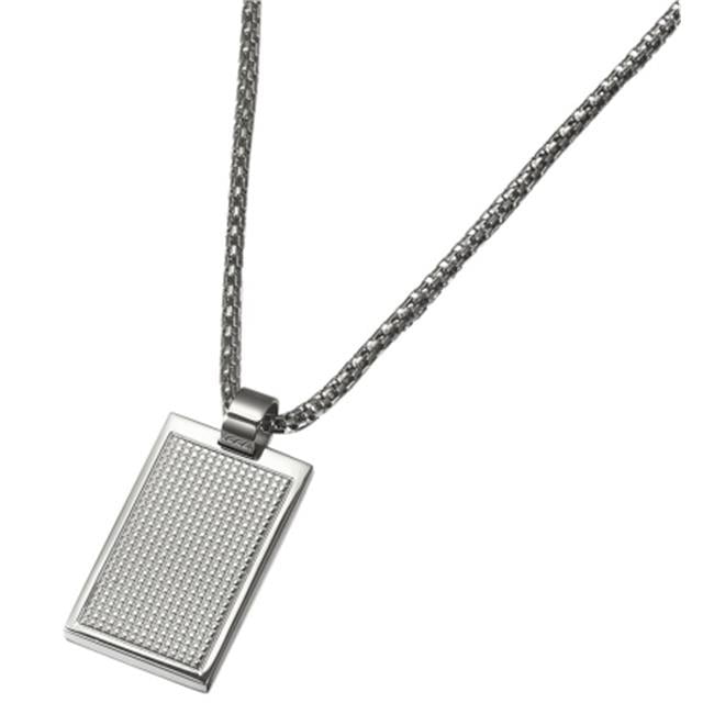 CAPD002 Grid Stainless Steel Pendant with Chain