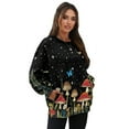 thumbnail image 7 of Xoenoiee Mushroom Butterfly Daisy Moon Star Print Women Oversized Sweatshirts Long Sleeve Shirts 2025 Fall Side Slit Pullover Top Y2k Outfits Activewear with Side Pockets, Size XL, 7 of 7