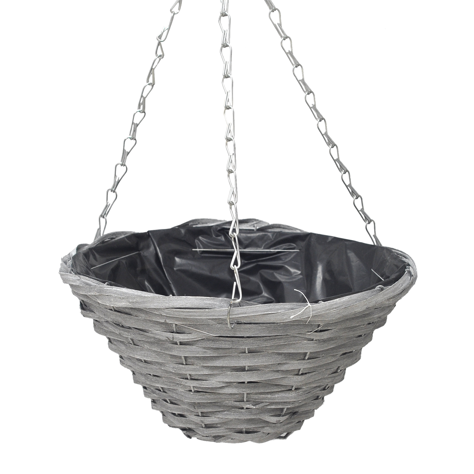grey wicker hanging baskets