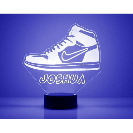 

Sneaker Personalized Night Light with Remote Custom Engraved LED Light Lamp w/ Your Name Shoe Nightlight w/16 Colors 4 Modes Battery or USB