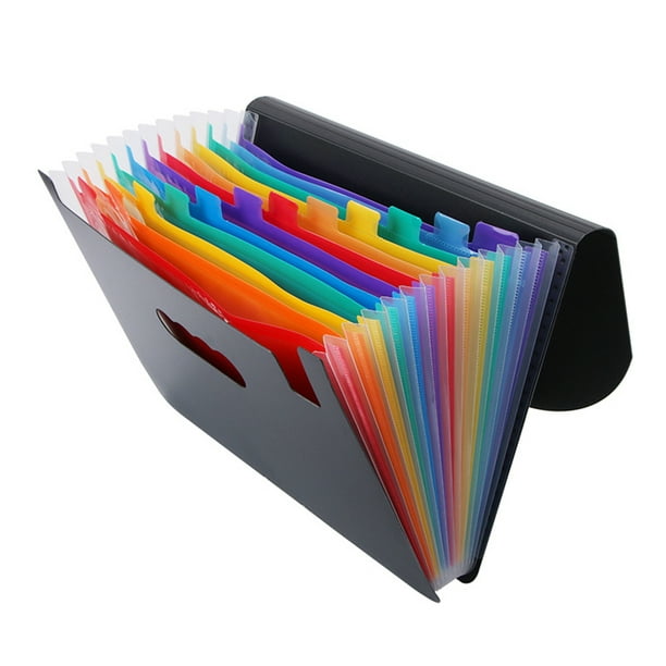 A4 Rainbow File Folder 12/24 Grids Portable Organ Bag Student School ...