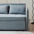 thumbnail image 3 of Sleeper Loveseat Couch with Pull-Out Bed, Convertible Sofa Bed with Adjustable Armrests, 2 Seat Chaise Chair with 2 Pillows, Grey, 3 of 9