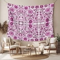 thumbnail image 2 of Pink Boho Tapestry for Bedroom Wall Hanging Tapestry, Ethnic Tribal Floral Abstract Art Aesthetics Ceiling Backdrop Tapestries Poster Blanket Wall Decor for Teens Room Living Room Dorm 55" x 73", 2 of 8