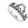thumbnail image 4 of Fashion Filigree Swirl Crown Ring .925 Sterling Silver Band Jewelry Female Male Unisex Size 4, 4 of 4
