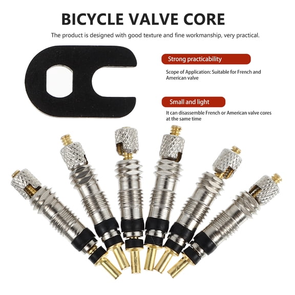ROSENICE 6pcs Bike Tubeless Core Presta Core Brass Assorted Color for Cyclists