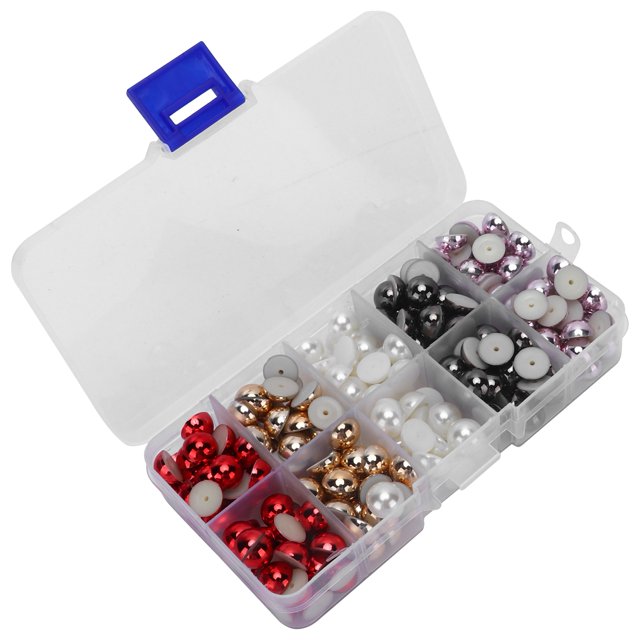 Cuentas de perlas planas, Perlas planas, ABS portátil para uas de tarjetas,Perla plana Media perla redonda Resina Perla plana Cuentas de perlas planas DIY Media perla redonda Decoraciones artesanales
