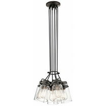 Industrial Farmhouse Six Light Chandelier-Olde Bronze Finish Bailey Street Home 147-Bel-1634689