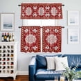 thumbnail image 2 of Red Boho Kitchen Curtains Sets for Windows 36 Inch Length, Multicolored Colorful Tainted Pattern Tribal Rod Pocket Window Treatments Tier Curtains and Valances Set for Bedroom/Bathroom, 2 of 8