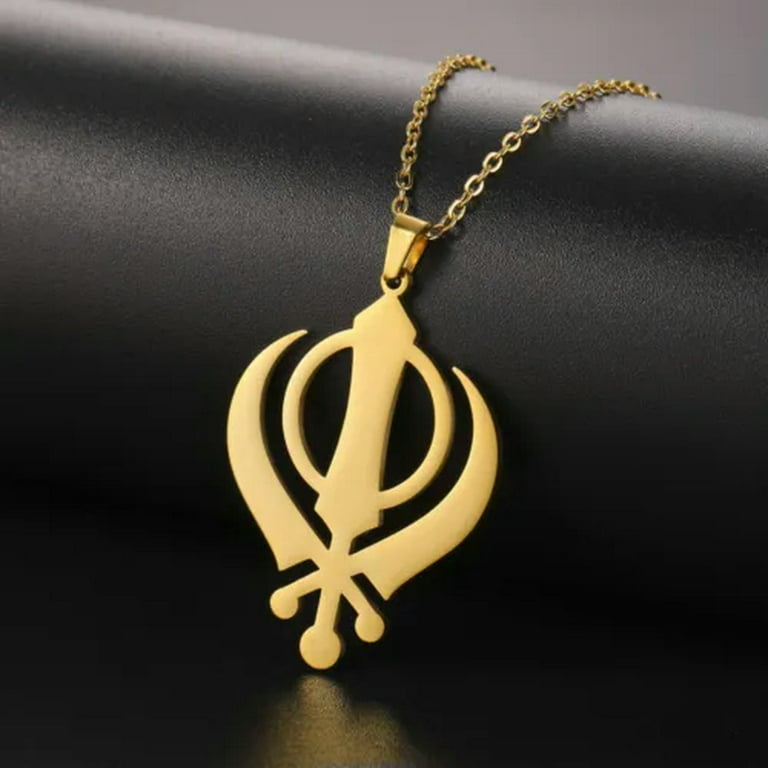 Sikhism Khanda Pendant Necklace Stainless Steel Religious Amulet