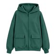 thumbnail image 3 of Kids Girls Boys Hoodies Preppy Long Sleeve Hooded Sweatshirt Pullover Top with 2 Pockets, 3 of 4