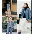 thumbnail image 4 of Chaqueta vaquera MISS MOLY para mujer con botones, manga larga, azul M, 4 of 4