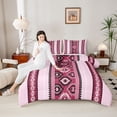 thumbnail image 4 of jejeloiu Ancient Bohemian Aztec Twin Comforter Sets,Pink Black Bedding Set For Adult Reversible 2pcs, 4 of 8