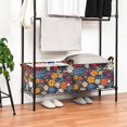 thumbnail image 3 of Yayeee Foldable Storage Basket for Shelves with Handles Waterproof Cloth Bins, Bright Colorful Flowers Pattern, 3 of 7