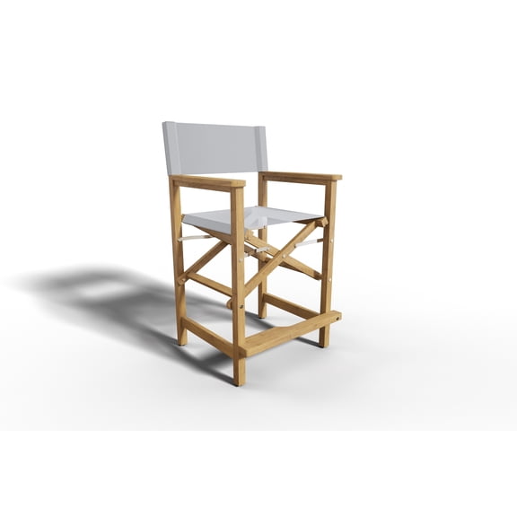 Directeur Teak Outdoor Counter Height Armchair in White