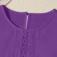 thumbnail image 6 of Casual Loose Fit Long Sleeve T Shirt Pure Color Breathable Blend Top For Everyday WearPurpleL, 6 of 7