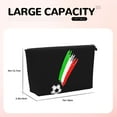 thumbnail image 3 of Italian Flag And Football Handbag Purse Tote Organizer Zipper Closure Cosmetic Pouch Bag For Travelling, 3 of 7