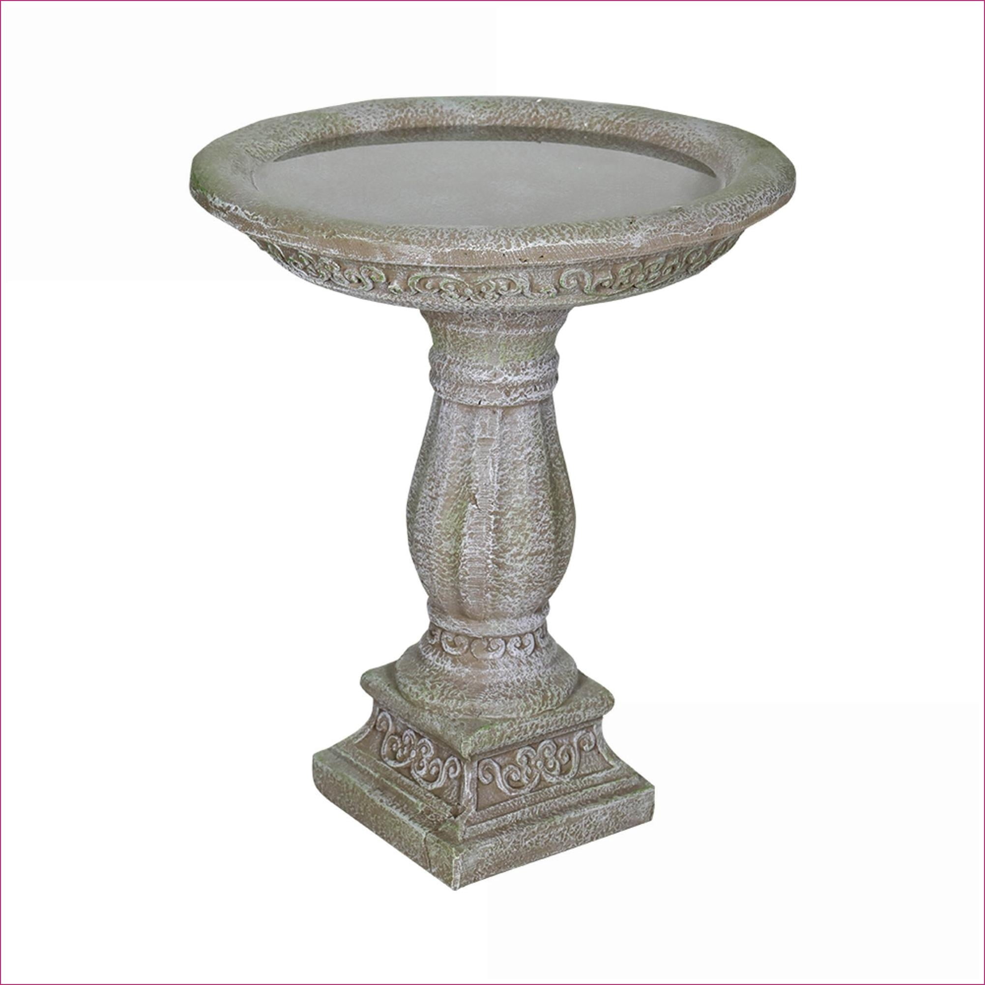 Bird Baths | 23.8" Tall Outdoor Pedestal Bird Bath for Garden, Patio & Lawn | Concrete Cement | Single Tier Pedestal