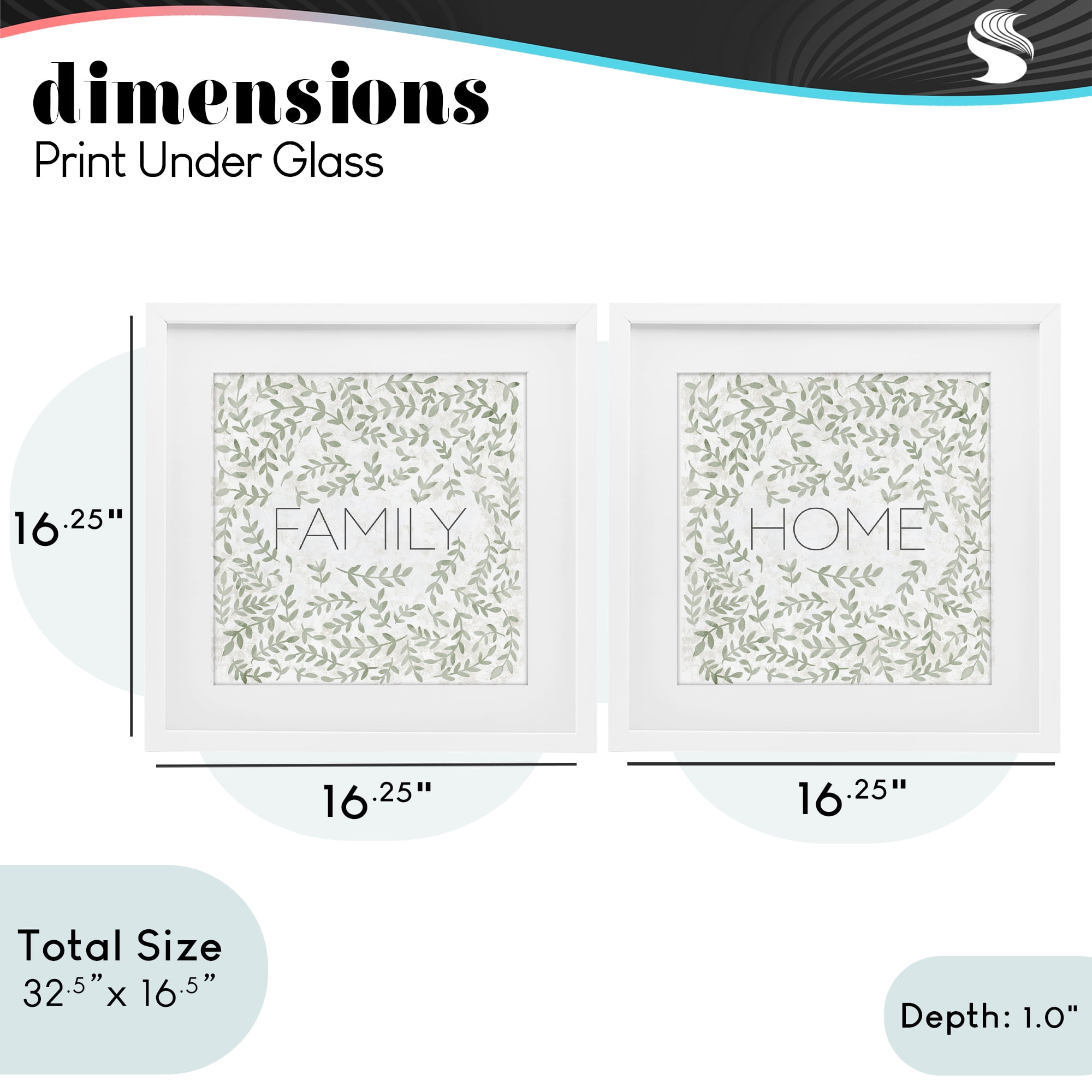 Stupell Industries Curved Ivy Sprigs Phrases 2 Piece White Framed Print Under Glass Set, design by SD Graphics Studio