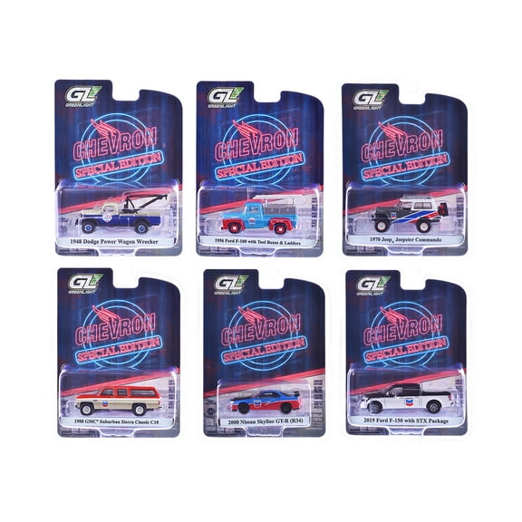 "Chevron Special Edition" Series 1 Set of 6 pieces 1/64 Diecast Model Car by Greenlight