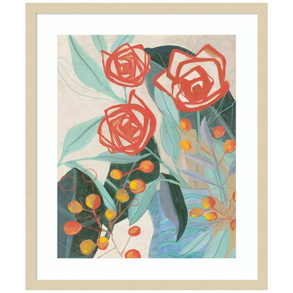 Amanti Art Bohemian Florals II Wood Framed Wall Art Print