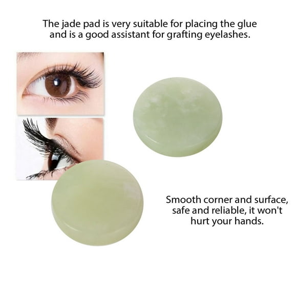 Eyelash Extension Jade Pad,10Pcs Grafting Eyelashes Glue Jade Holder Adhesive Pallet Tools Fake Eye Lash Base,Green