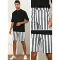 thumbnail image 5 of Unique Bargains Men's Striped Shorts Summer Regular Fit Business Flat Front Shorts 32 Gray, 5 of 6