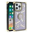 thumbnail image 2 of For iPhone 15 Pro Passion Hearts Bling Glitter Love Design Ring Stand Case Cover - Purple, 2 of 3
