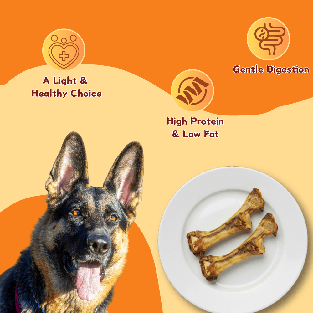 Tender Touch All-Natural Beef Shoulder Blade Bones for Dogs, Slow-Roasted Flat Bone for Medium to Large Breeds, USA Sourced，4 Count