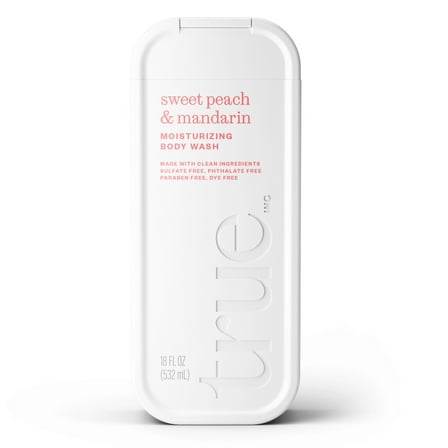True Sweet Peach & Mandarin Body Wash, Sulfate-Free, Moisturizing and Hydrating Formula for Women & Men, 18 fl oz