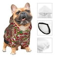 thumbnail image 3 of Goofa Red Houses Pattern Small Dog Sweater Hoodies Pet Grey Hooded Soft Fleece Sweatshirts with Pocket Fall Winter Puppy Cat Sweaters Warm Clothes-X-Small, 3 of 8
