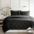 thumbnail image 3 of Home Essence Windsor Reversible Down Alternative 3M Scotchgard Comforter Set Black/Gray FQ, 3 of 5