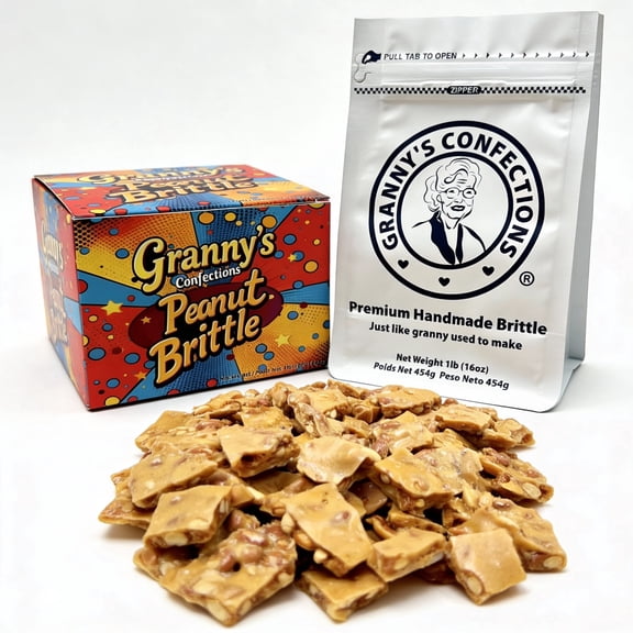 Grannys Confections Old-Fashioned Peanut Brittle Candy Handmade Gluten-Free 16 oz