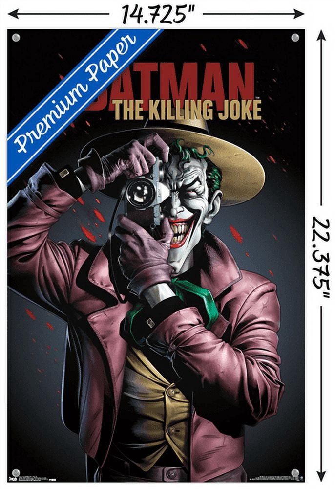 DC Comics Movie - The Killing Joke - Key Art Wall Poster with Push Pins, 14.725" x 22.375"