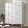 thumbnail image 4 of YouTrend 69'' Tall Storage Cabinet,White Wood Kitchen Pantry Cabinet with 4 Shelves & 2 Doors for Living Room, Bathroom, Office, 4 of 9
