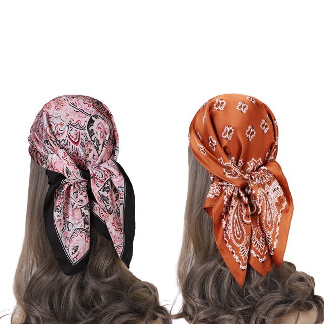 Pañuelos de seda para mujer, pañuelos retro para hombre, pañuelos de satén para el pelo, pañuelos cuadrados de seda para el cuello
