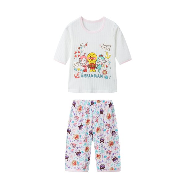 Conjunto de pijamas Elsa Disney, novedad de verano, ropa de dormir para niños, traje de manga tres cuartos de algodón transpirable, ropa de noche de 130cm Gao Jinjia LED