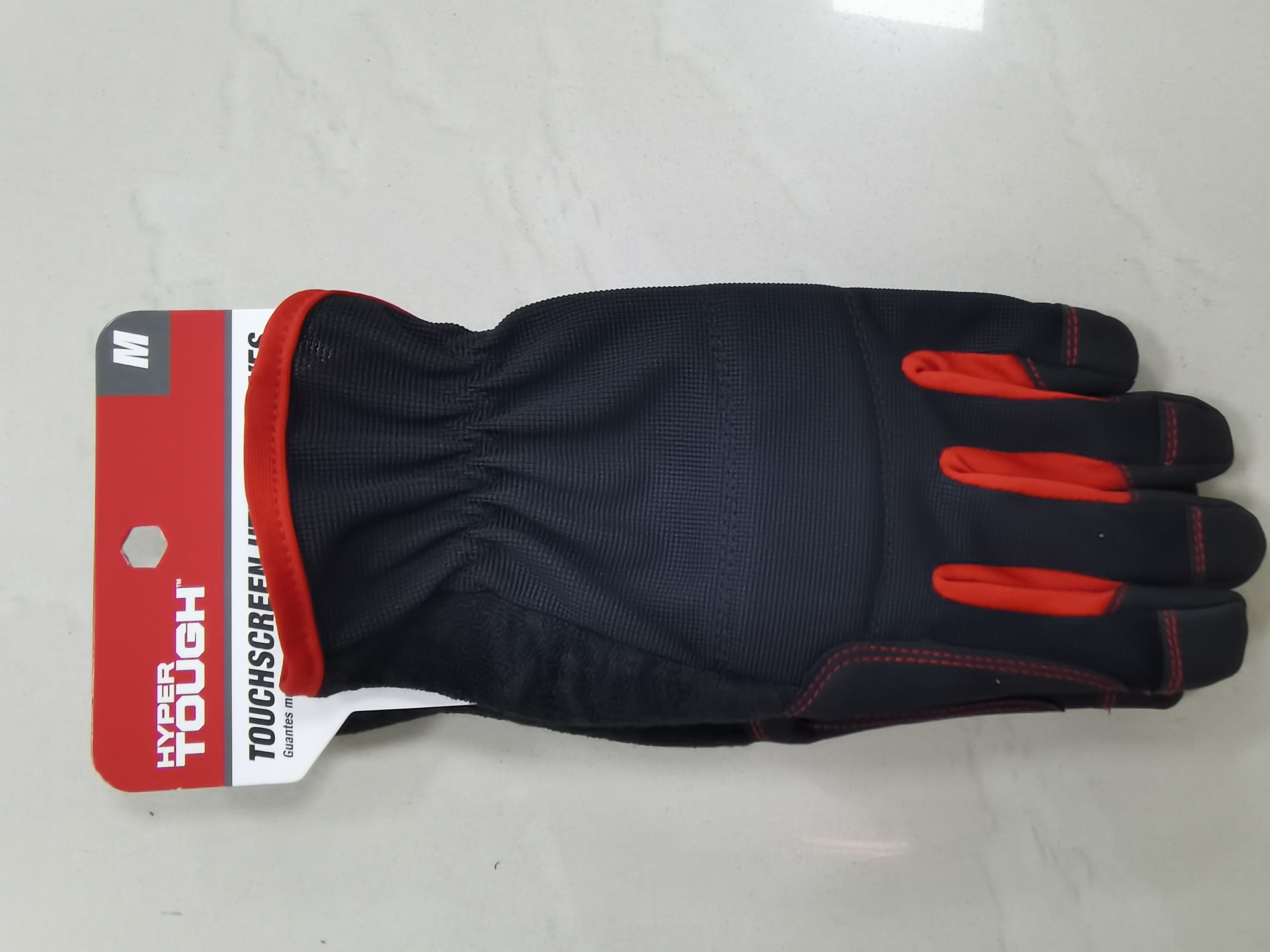 Hyper Tough Black Synthetic Leather Touch Screen Utility Glove, Men's Medium