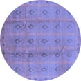 thumbnail image 1 of Ahgly Company Machine Washable Indoor Round Oriental Blue Industrial Area Rugs, 8' Round, 1 of 4