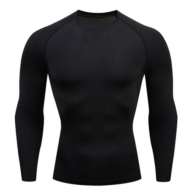 Dry Fit Men'S High Quality MMA Fitness Gym Sports T-Shirt Jogging Running Shirt Compression Breathable Rashguard Comprehensive black M
