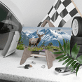 thumbnail image 3 of 1 Pcs 2D Flat License Plate Covers & Frames, Elk in Mountain For Decorative Front, Waterproof For Decoration Aluminum License Plate Covers & Frames Cover For Men Women, 12" X 6", 3 of 6